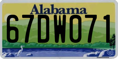 AL license plate 67DW071