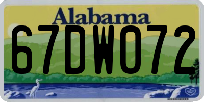 AL license plate 67DW072