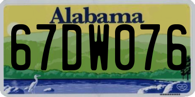 AL license plate 67DW076