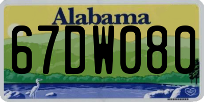 AL license plate 67DW080