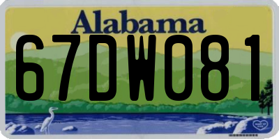 AL license plate 67DW081