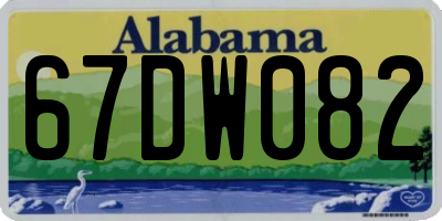 AL license plate 67DW082