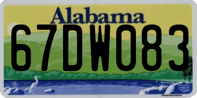 AL license plate 67DW083