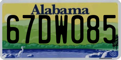 AL license plate 67DW085