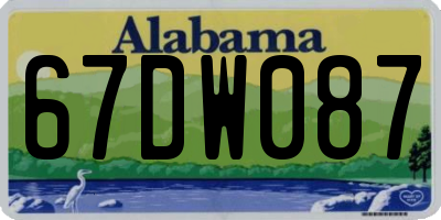 AL license plate 67DW087