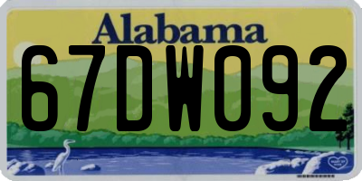 AL license plate 67DW092