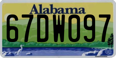 AL license plate 67DW097