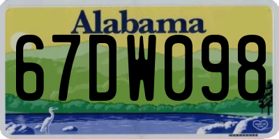 AL license plate 67DW098