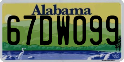 AL license plate 67DW099