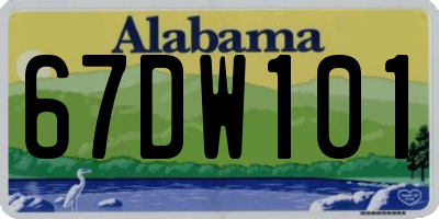 AL license plate 67DW101