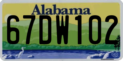 AL license plate 67DW102