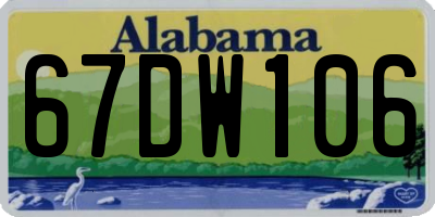 AL license plate 67DW106