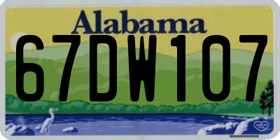 AL license plate 67DW107