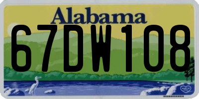 AL license plate 67DW108