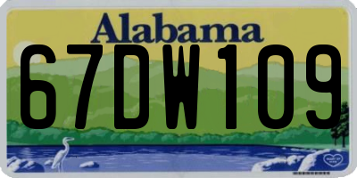 AL license plate 67DW109