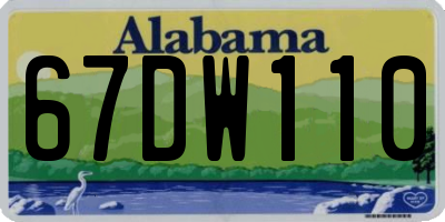 AL license plate 67DW110