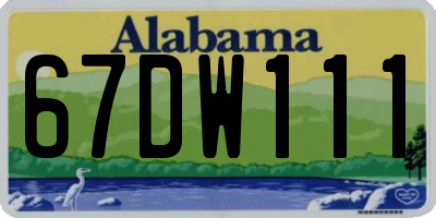 AL license plate 67DW111