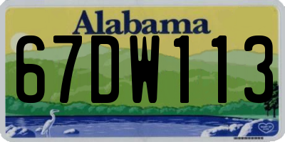 AL license plate 67DW113