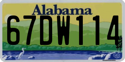 AL license plate 67DW114