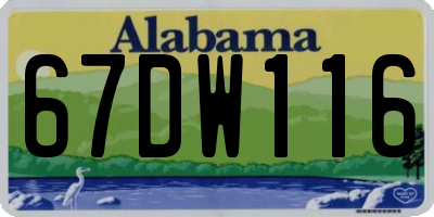 AL license plate 67DW116