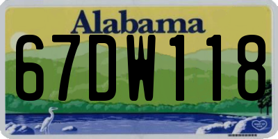 AL license plate 67DW118