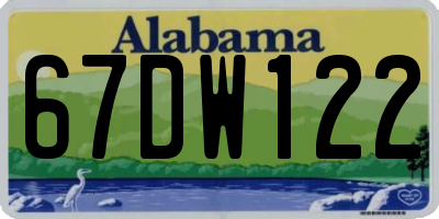 AL license plate 67DW122