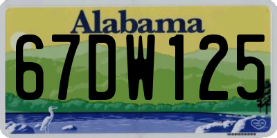 AL license plate 67DW125