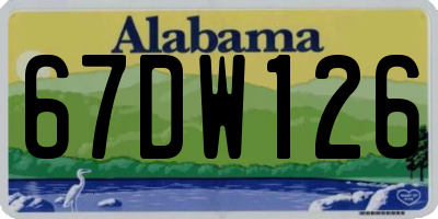 AL license plate 67DW126