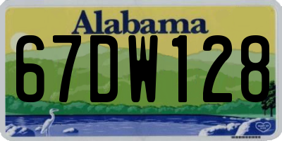 AL license plate 67DW128