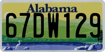 AL license plate 67DW129