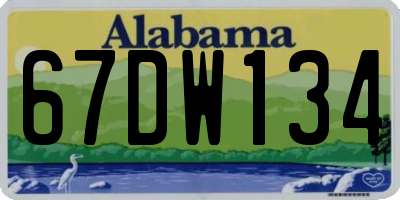 AL license plate 67DW134