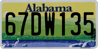 AL license plate 67DW135