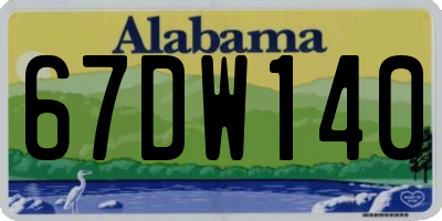 AL license plate 67DW140