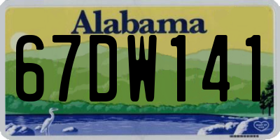 AL license plate 67DW141