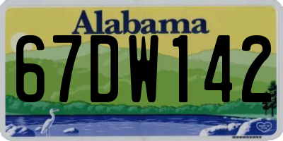 AL license plate 67DW142