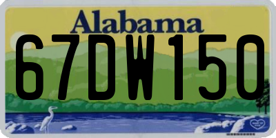 AL license plate 67DW150