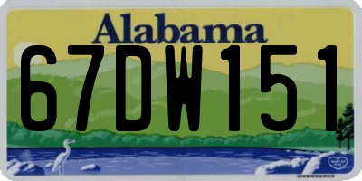 AL license plate 67DW151