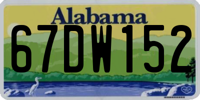 AL license plate 67DW152