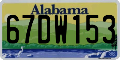 AL license plate 67DW153