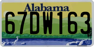 AL license plate 67DW163