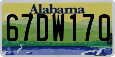 AL license plate 67DW170