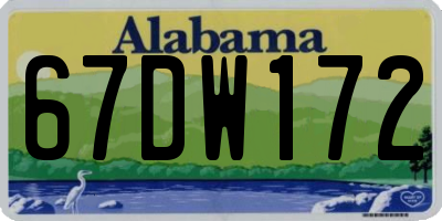 AL license plate 67DW172