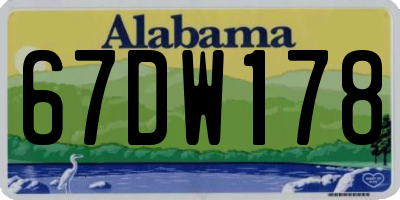 AL license plate 67DW178