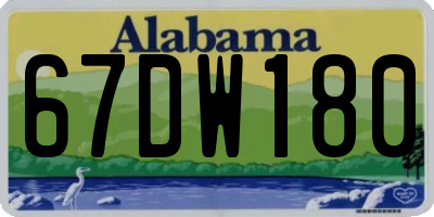 AL license plate 67DW180