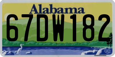 AL license plate 67DW182