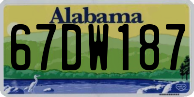 AL license plate 67DW187