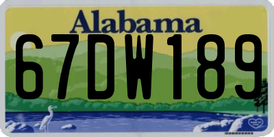 AL license plate 67DW189