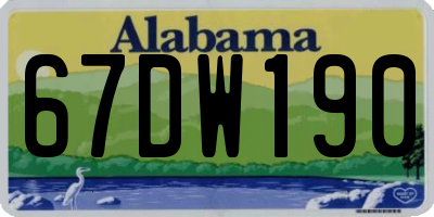 AL license plate 67DW190