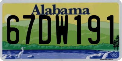 AL license plate 67DW191