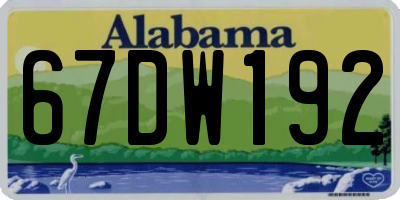 AL license plate 67DW192